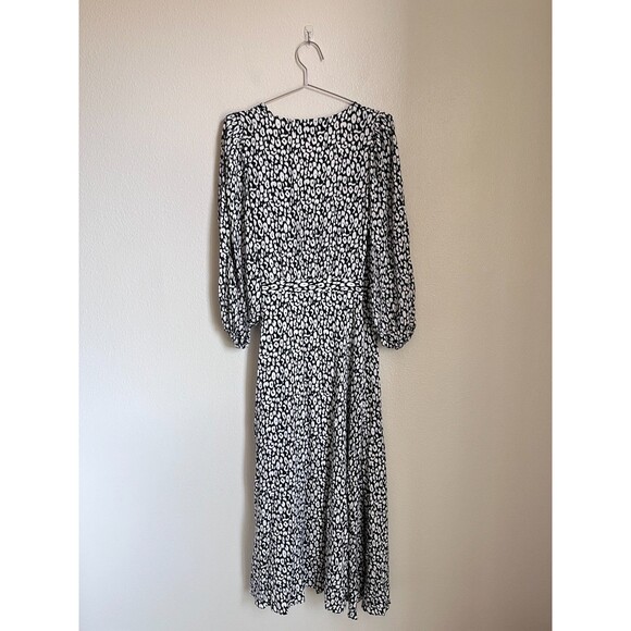 IRO Zanaka Leopard Jersey Maxi Wrap Dress in Black/White Size 36/SMALL - Picture 4 of 7